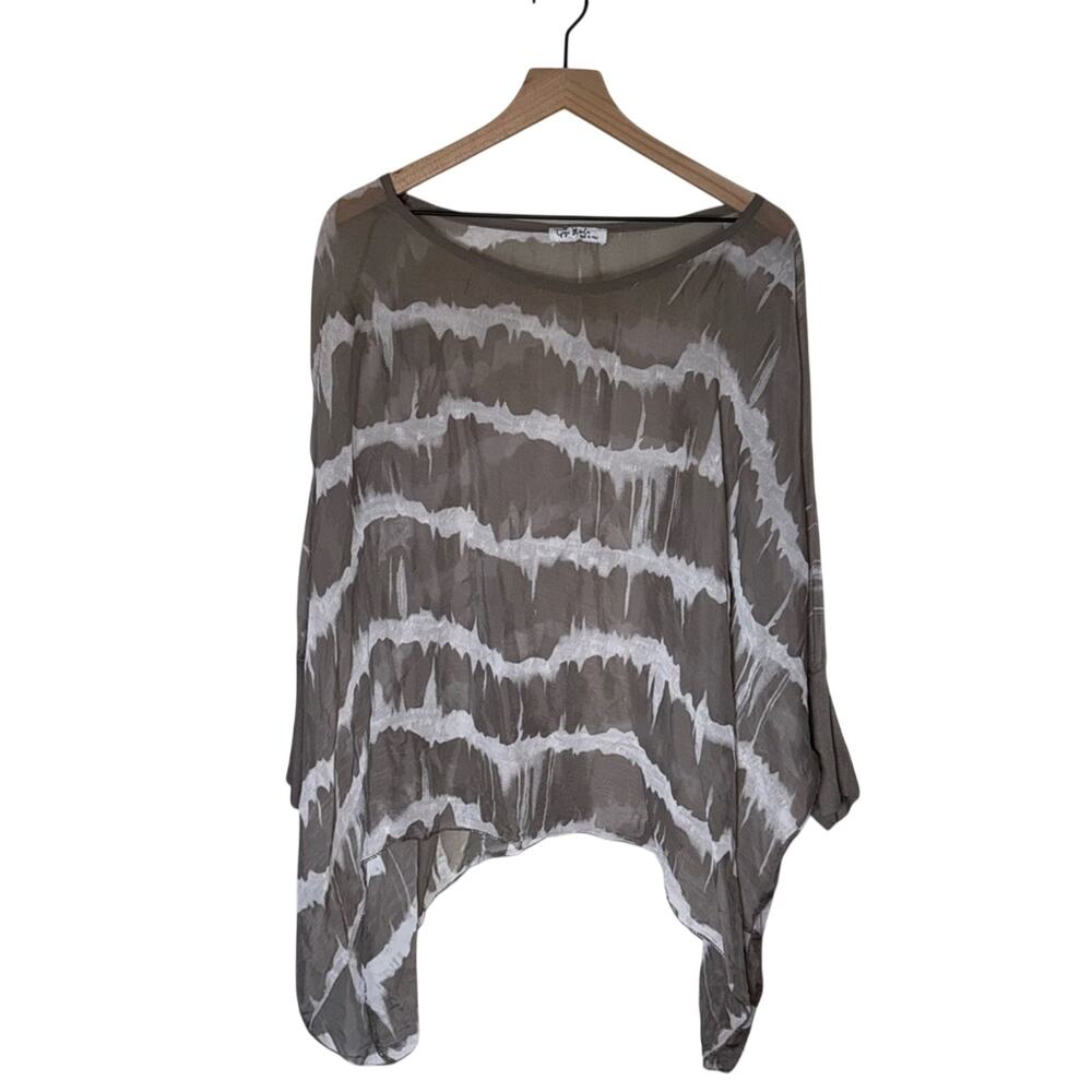 GIGI MODA sheer silk designer lightweight oversized slouchy blouse L